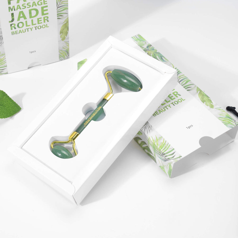 Neutriherbs Jade Roller - Massage Tool For Face, Neck & Body – 100% Natural Jade Stone 