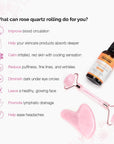 Rose Quartz Roller and Gua Sha Set, 100% Natural Rose Quartz Stone Face Roller, Anti-Wrinkle Anti-Aging Skin Care Tool