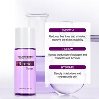 facial toner with retinol boosts production of collagen