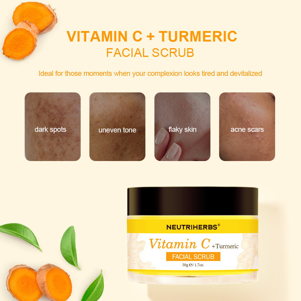 Vitamin C Turmeric Exfoliating Glow Facial Scrub For Skin Lightening ...