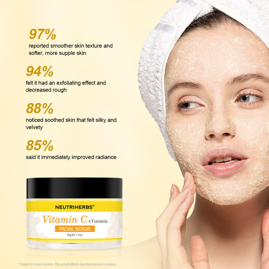 Vitamin C Turmeric Exfoliating Glow Facial Scrub For Skin Lightening