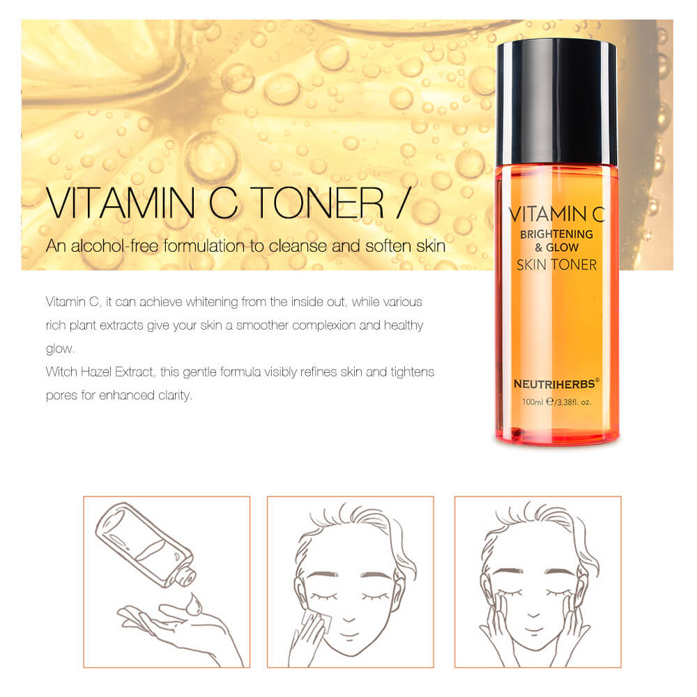 Vitamin C Brightening Glowing Skin Toner For Moisturizing