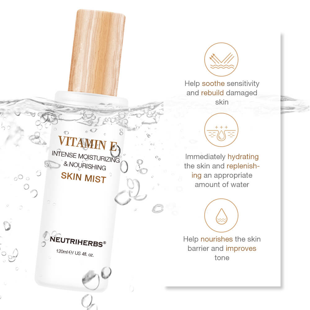 Spray hydratant pour la peau à la vitamine E