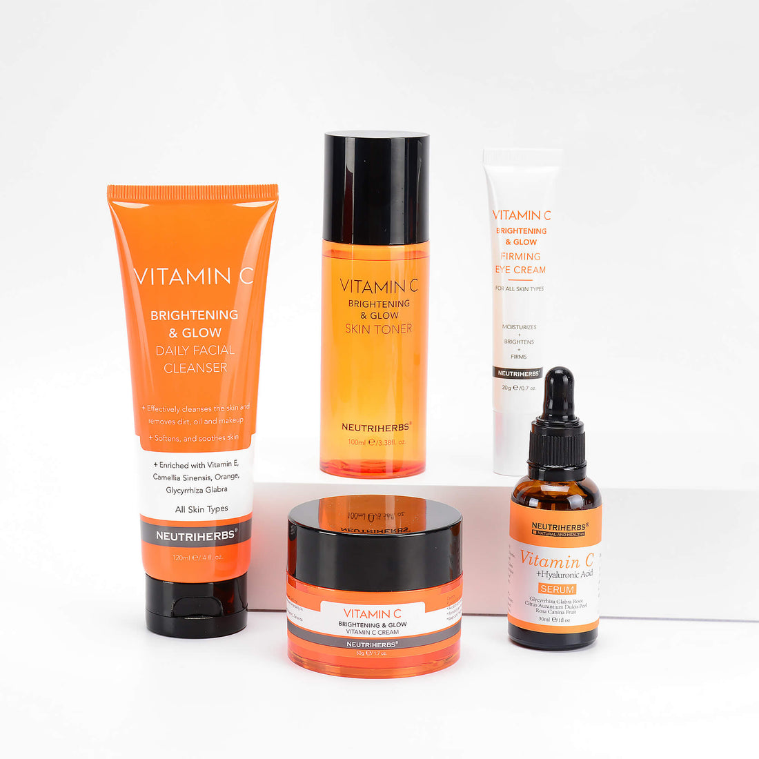 Official Neutriherbs Vitamin C kit with cleanser, toner, serum, eye cream and face cream