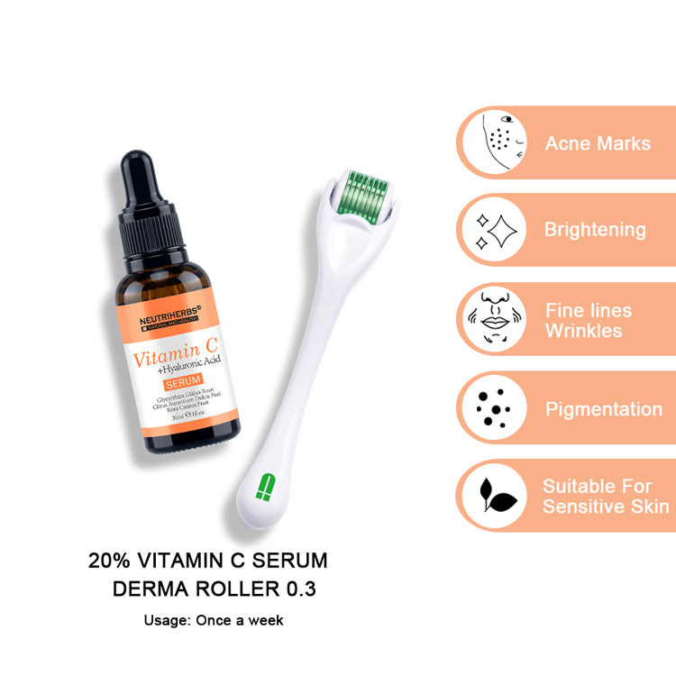 neutriherbs derma roller with vitamin c serum