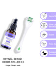 neutriherbs retinol serum with derma roller for ageing and acne-prone skin
