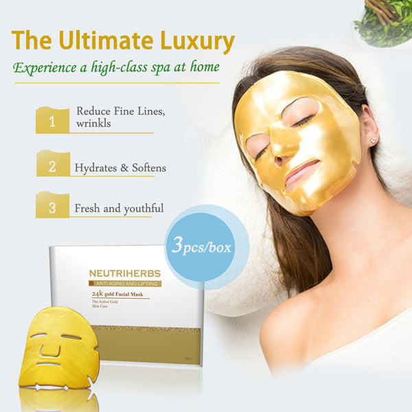 neutriherbs 24k gold mask price-hydrating face mask-collagen face mask-24 karat mask-real gold face mask-clinical skin care 24k gold mask
