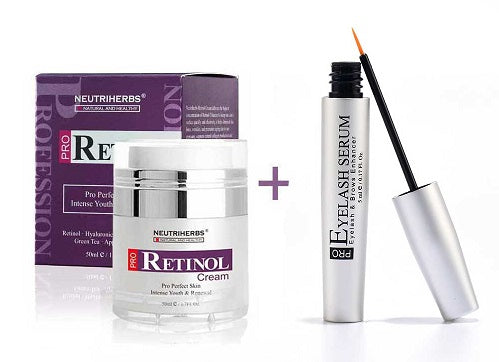 Crema de retinol NEUTRIHERBS® + suero para el crecimiento de pestañas
